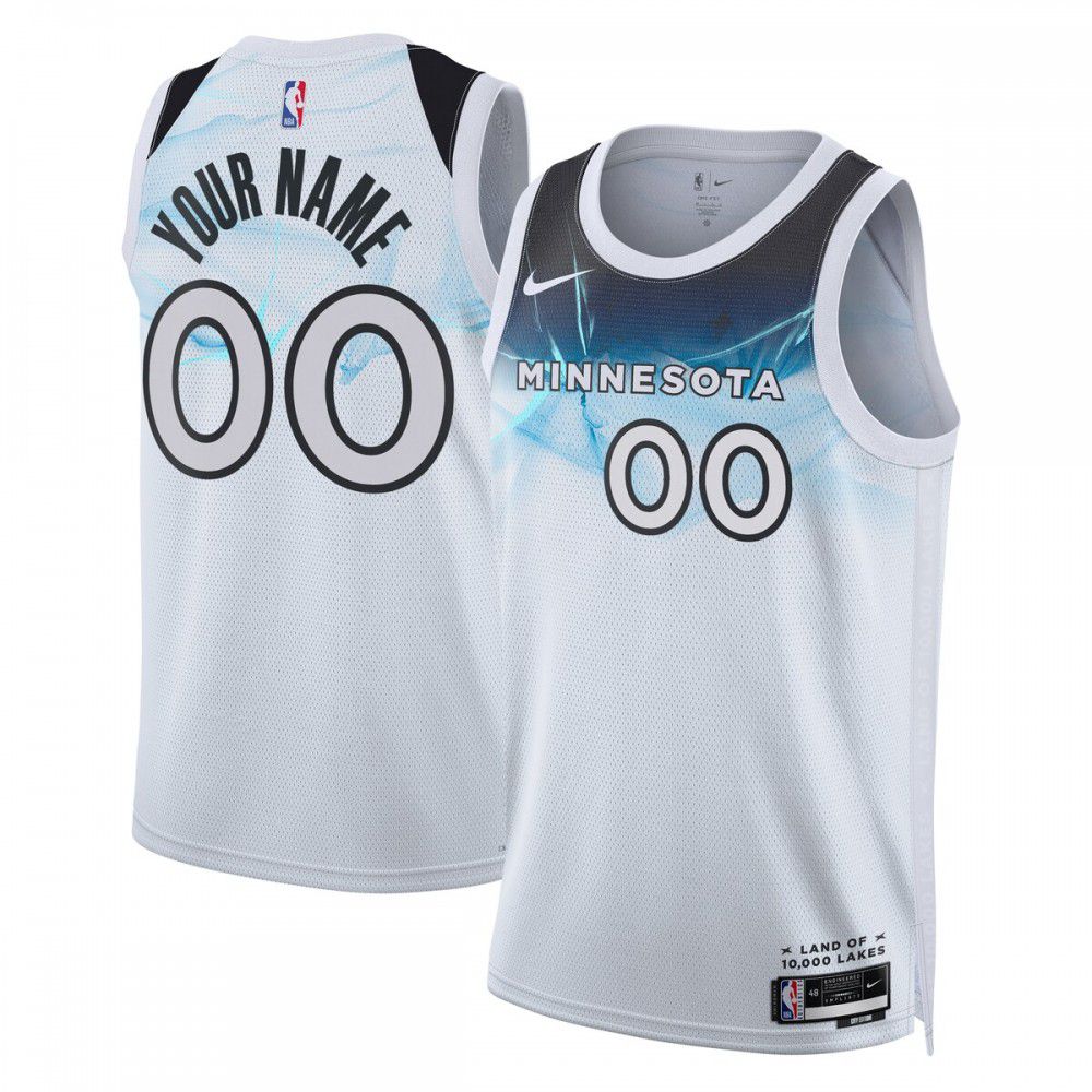 Minnesota Timberwolves Unisex 2024/25 Custom Swingman Jersey - City Edition - White-Pro Kit Vault | Brand New 26/27 Sports Jerseys